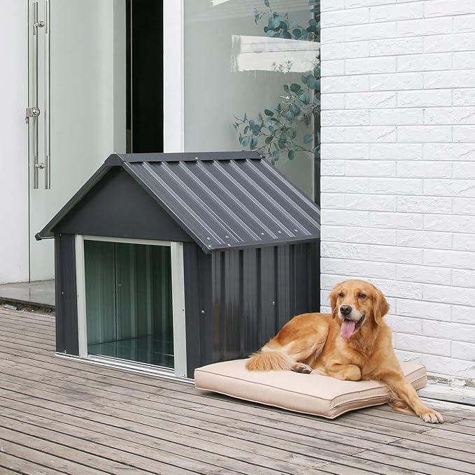 34 X 38 X 35 Inches Dog House, Indoor Outdoor Doghouse for Medium Large Dogs, Weatherproof Puppy Shelter Sturdy and Long-Lasting Dog Houses