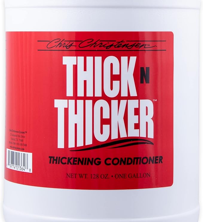 Chris Christensen Thick N Thicker Thickening Dog Conditioner, Groom Like a Professional, Pro-Vitamin Formula, Silicone-Free, Nutrient and Protein Infused Blend, Made in The USA, 128 oz