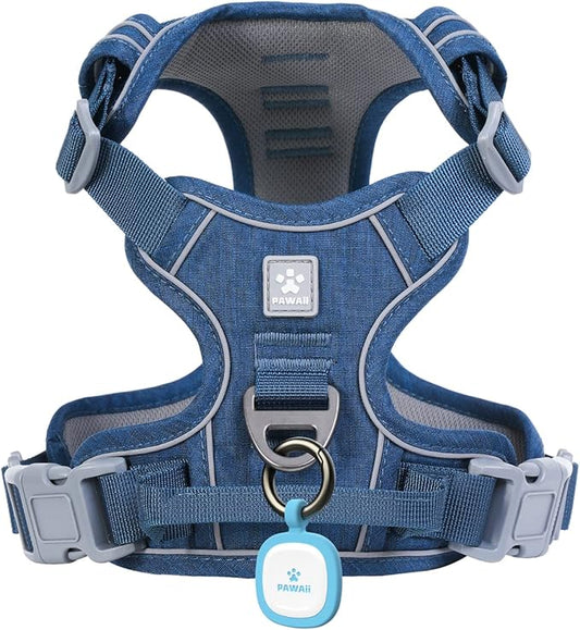 Pawaii Dog Harness for Small Dogs, Dog Harness with Pet ID Tag, No Choke Dog Harness, Adjustable Soft Padded Pet Vest with Easy Control Handle