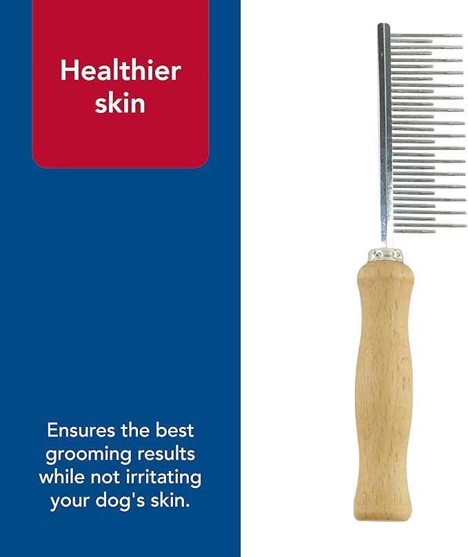 Coastal Pet Safari Dog Shedding Combs - Dog Shedding Brush for Dogs with Short and Long Hair - Different Sized Teeth for Undercoat Rake - 7" x 1.5"