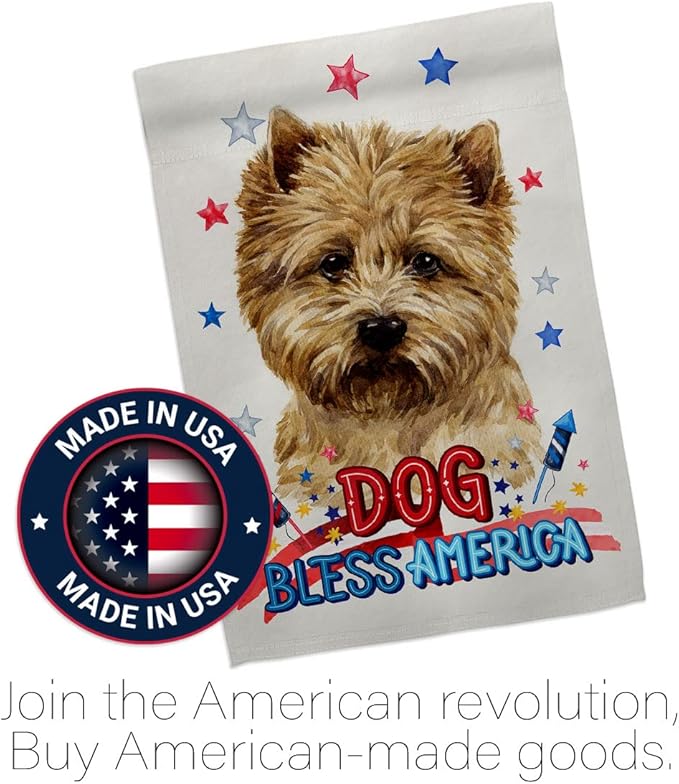 Breeze Decor Patriotic Cairn Terrier House Flag Eagle Set Dog Puppy Spoiled Paw Canine Fur Pet Nature Farm Animal Creature Decoration Banner Small Garden Yard Gift Double-Sided, Made in USA