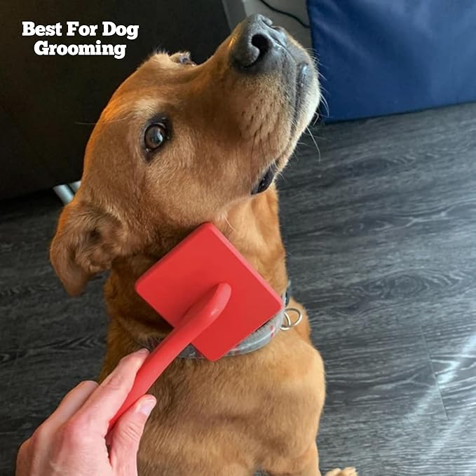 Big G Dog Slicker Brush for Professional Grooming - Fluff, Detangle & Style Goldendoodles, Labradoodles, Poodles & Long-Haired Dogs - Large Coral Curved Brush, Saves Time & Energy