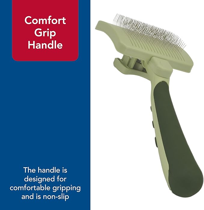 Coastal Pet Safari Dog Self-Cleaning Slicker Brush - Dog Deshedding Brush - Prevents Mats and Tangled Hair - For Dogs with Short or Long Hair - Small - 7" x 3.6"