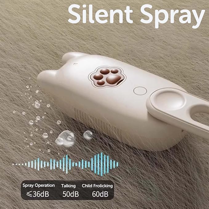 Cat Steam Brush for Shedding, Steam Brush for Indoor Cats, Water Brush, Cat Spray Mist Massaging Brush, Pet Hair Removal Brush, Suitable for Cats, Dogs and Rabbits, Cat Cleaning Brush