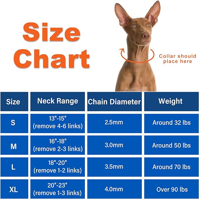 Supet Dog Prong Collar, Dog Choke Collar Adjustable Dog Pinch Collar with Quick Release Buckle/Nylon Cover for Small Medium Large Dogs