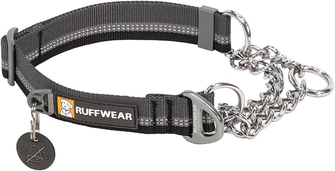 Ruffwear, Chain Reaction Dog Collar, Martingale Style for On-Leash Walking, Basalt Gray, 11"-14"