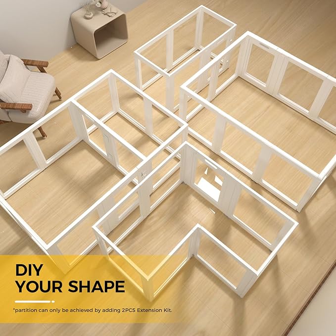 Clear Acrylic Plastic Dog Playpen Indoor,for Puppy Cat Rabbit Ferret Transparent Pet Pen,Easy Assemble Whelping Crate Kennel Cage Enclosure,Preferable for Small Dogs (23.6“ Height, 8PCS)