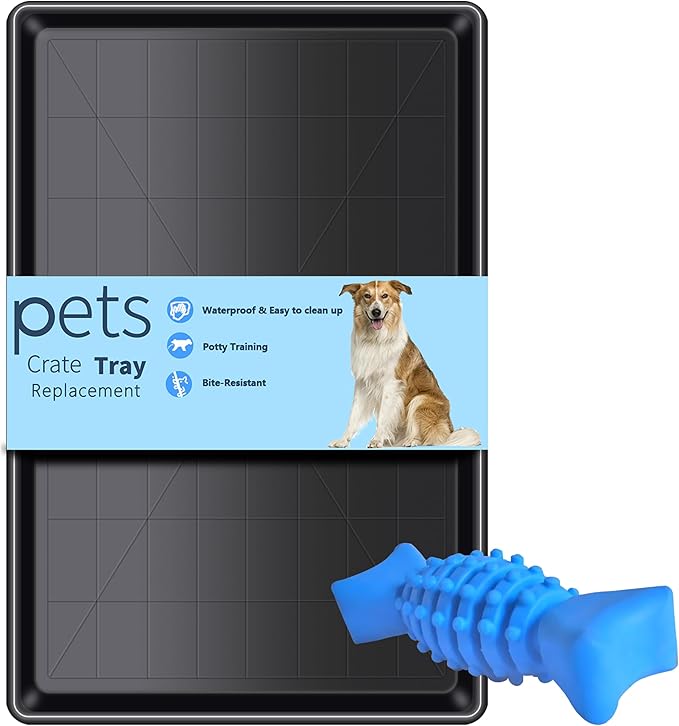 Dog Crate Tray 36" - ChewProof Replacement Pan, Easy to Clean, Easy to Assemble,Ideal for Potty Training - Perfect for Pet Crates & Kennels (1PCS+Chew Toys)