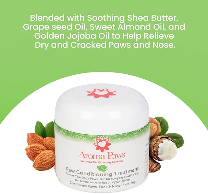 Paw Conditioning Treatment - Dog Paw Moisturizer to Heal and Repair Dry, Cracked, and Damaged Paws and Nose - Paw Soother for Dogs with Organic Shea Butter and Essential Oils - 2oz