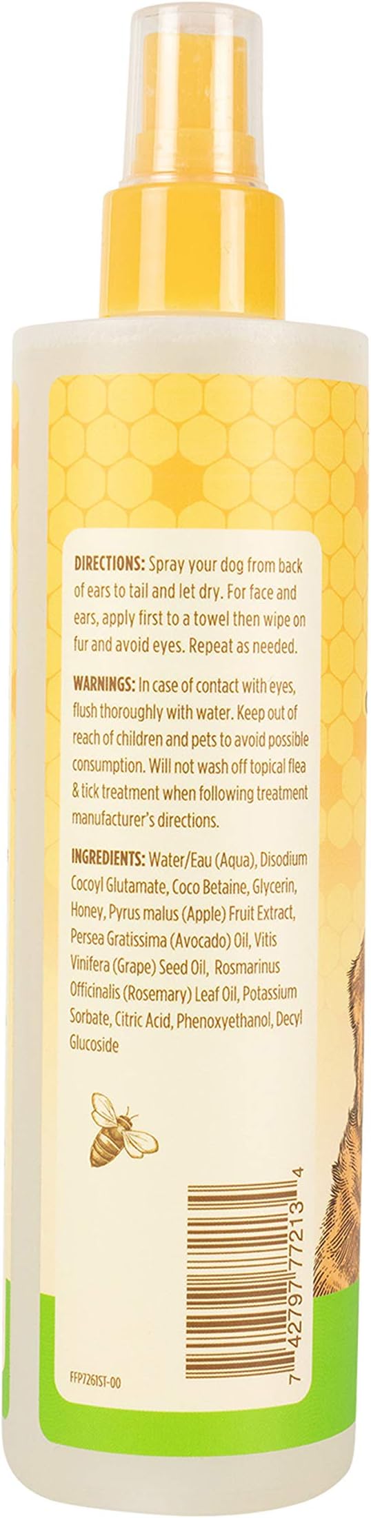 Burt's Bees for Pets Deodorizing Spray for Dogs with Apple and Rosemary, 99.7% Natural Origin Formulas, Waterless Dog Shampoo - Gentle Dry Shampoo for Dogs, Best Dog Shampoo, 10 oz