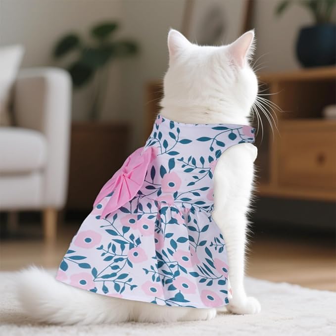 choyaxo Small Dogs Girl Bow Cat Dress
