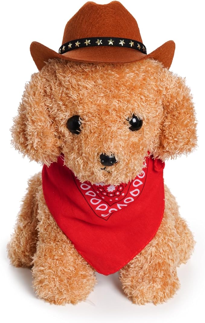 choyaxo Pet Cowboy Costume Halloween Costumes for Dogs Cat Cowboy Hat with Bandana Scarf (Medium)