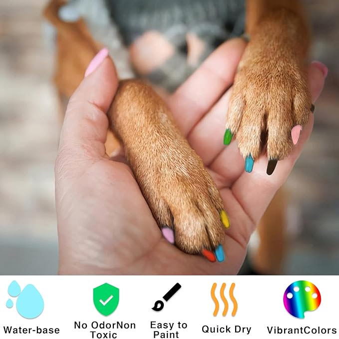 Dog Nail Polish Pens, 15 Colors Pet Nail Polish Set Quick Dry Pet Safe Nail Polish Non Toxic Brush Tip Nail Polish Pens for Puppy and Cat or Small Pets
