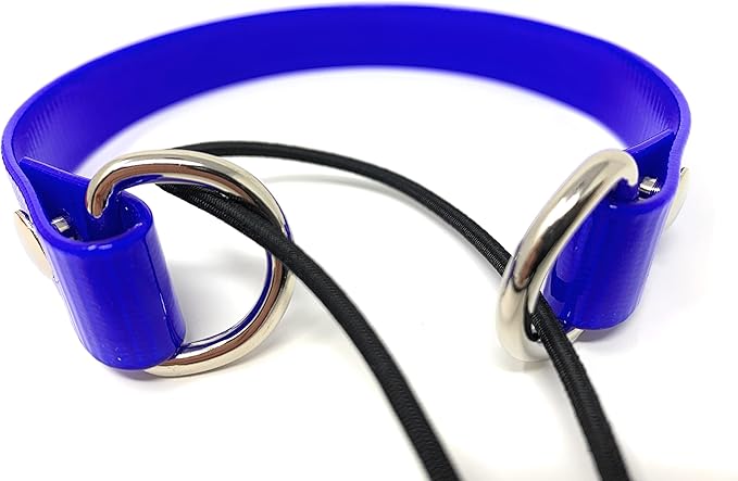 Sparky Pet Co - ECollar Replacement Strap - Bungee Dog Collar - Waterproof - Adjustable - Secure Nexus Wheel Lock - for Electronic Training & Invisible Fence Systems - 1" (Blue)