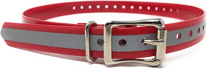 Replacement Strap for Dogtra Collars - 3/4" Wide Ultra-Durable Dog E-Collar Replacement for Training, Bark, Shock, Electric, and GPS Collars - 28" Adjustable Length Reflective Red