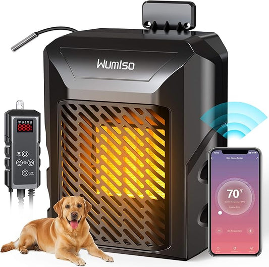 Dog House Heater with Thermostat APP WIFI Control,500W Dog House Heaters for Outside Doghouse Kennel, Outdoor Pet House Heater For Winter Outdoor, Safe Electric Heater,Adjustable Temp Timer