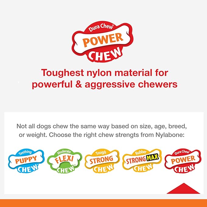 Nylabone Power Chew Flavor Frenzy Bone Chew Toy for Dogs, Indestructible Chew Toys for Aggressive Chewers, Chili Cheese Dog, & Popcorn & Cherry Flavor, Small/Regular - Up to 25 Ibs. (3 Count)