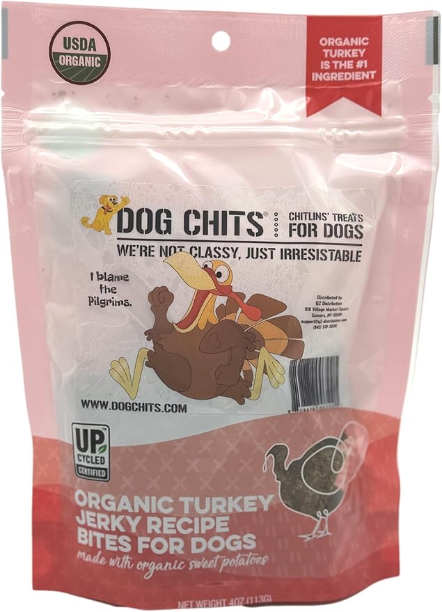 Dog Chits Turkey and Sweet Potato Soft Chew for Dogs - Dog and Puppy Chews | Made in USA | Organic Turkey | All-Natural Treats | Large & Small Dogs | Organic Sweet Potato | 4 oz.