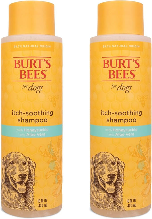 Burt's Bees for Pets Itch Soothing Shampoo with Honeysuckle, 2pk, 95% Natural Origin Formulas, Dog Shampoo for Itchy Dogs, Dog Shampoo Itchy Skin Relief, 2pk, 16 oz