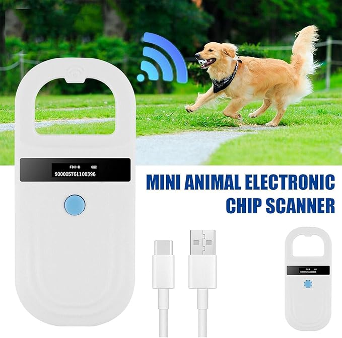 Animal Chip Scanner for Pet, 134.2KHz 5V USB2.0 Animal Handheld Reader 15cm Reading Distance Pet ID Scanner EMID Microchip Scanner for Animal Identification Management