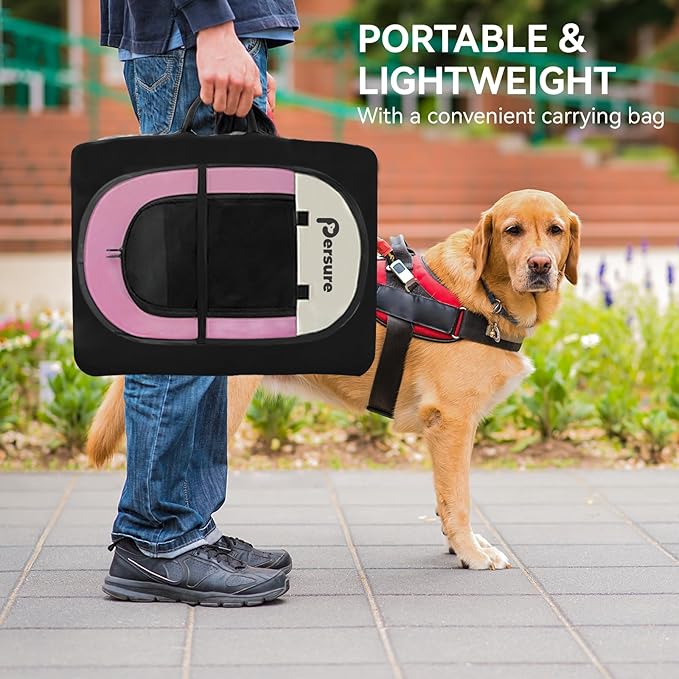 Dog Cat Playpen Indoor/Outdoor, Medium (Pink)