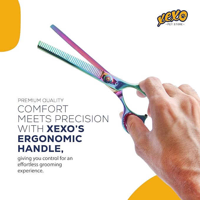 7.5 Inch 40 Teeth Professional Pet Scissors - Comfortable Grip Dog Grooming Kit