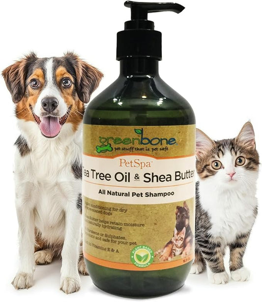 Pet Spa All-Natural Plant-Based Shampoo - Tea Tree Oil & Shea Butter - Naturally Deodorizing & Hydrating