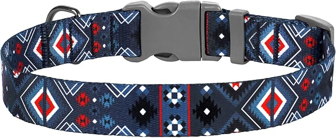 Southwest Dog Collar Tribal Pattern Adjustable Puppy Pet Collars for Small Medium Large Dogs Aztec Print (Aztec, Neck Fit 10"-13")