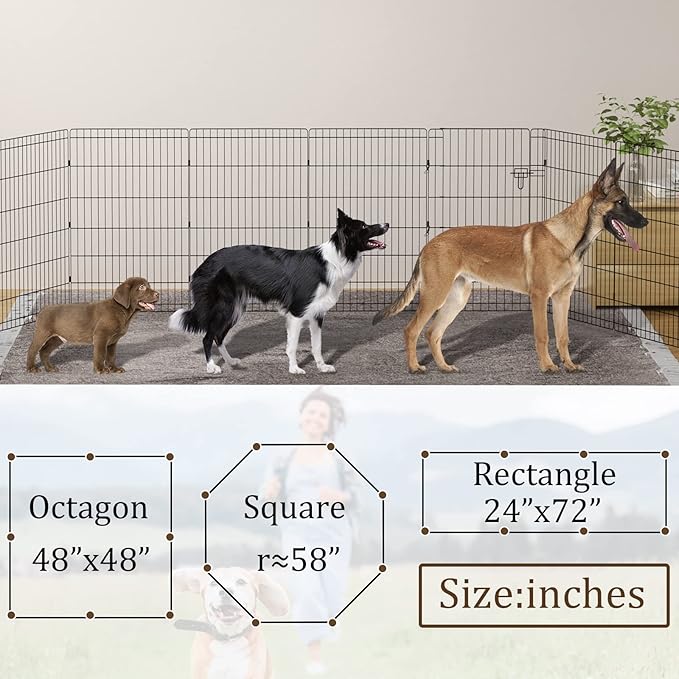 Pet Playpen Dog Pen Foldable Dog Exercise Fence 8 Panels 36 Inch Kennels Pet Playpen Options Ideal for Pet Medium Animals Outdoor Indoor