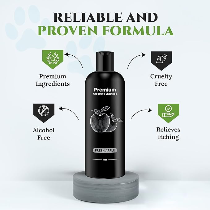 605Products - Fresh Apple Dog Shampoo for Itchy and Sensitive Skin, Puppy Shampoo and Odor Eliminator for Smelly Dogs and Puppies, Natural Pet Shampoo and Deodorizer - Dog Bath Supplies (Fresh Apple)