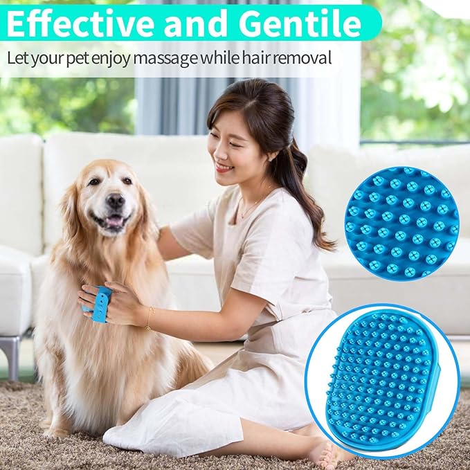 3PCS Dog Shampoo Brush | Dog Bath Brush | Dog Scrubber for Bath | Dog Bath Brush Scrubber | Dog Shower/Washing Brush