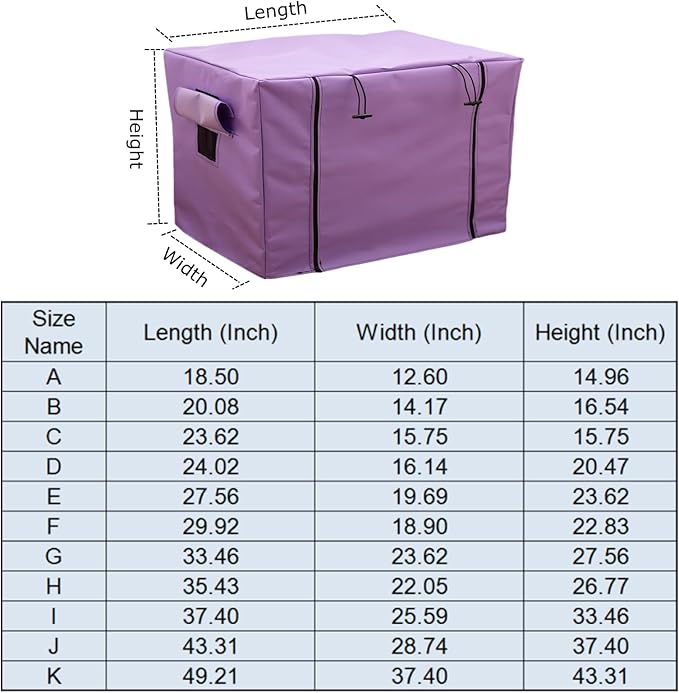 Dog Crate Cover Waterpoof Purple Pet Kennel Covers for Puppy Cat Indoor Outdoor Fit for 1 Door Wire Crate, 27.56x19.69x23.62 Inch