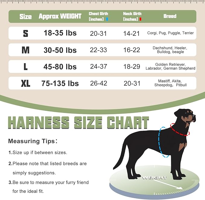 AUROTH Tactical Dog Harness for Large Dogs No Pull Adjustable Reflective K9 Working Training Easy Control Pet Vest Military Service Harnesses Woodland Camo L