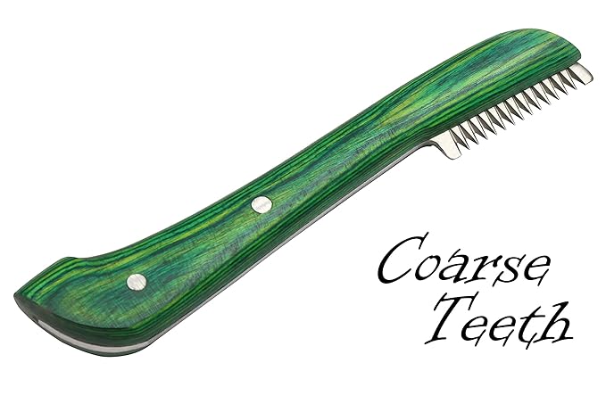 Brutul Bee Dog Grooming Coat Stripping Knife Stripper Trimmer Tool Wooded Handle Stripping Knives Set of 6 in Stainless Steel Non-Slip Tools for Grooming Dogs (Green)