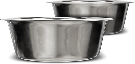 Neater Pet Brands Stainless Steel Dog and Cat Bowls (2 Pack) - Extra Large Metal Food and Water Dish (12 Cup)