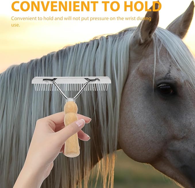 balacoo 2Pcs Horse Nail Rake Comb - Pet Horse Hair Comb, Horse Brush Steel Comb for Hair, Pet Mane Pulling Tool, Pet Horse Hair Brush, Mane Brush Dog Deshedding Brush