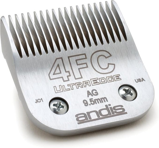 Andis – 64123, Ultra Edge Detachable Dog Clipper Blade – Carbon-Infused Steel, Long-Lasting Sharp Edges with Deep Teeth, Removes Hair 3/8-Inch (9.5 mm) - Fits AG, AGC, BDC Models - Size-4 FC, Chrome