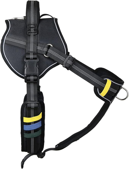No-Pull Extra-Large Dog Harness - Tatical XL Dog Harness for Large Dog with Handle, Escape Proof Dog Vest Harness, Front Clip Reflective Adjustable Service Dog Harness (Black, Extra Large)