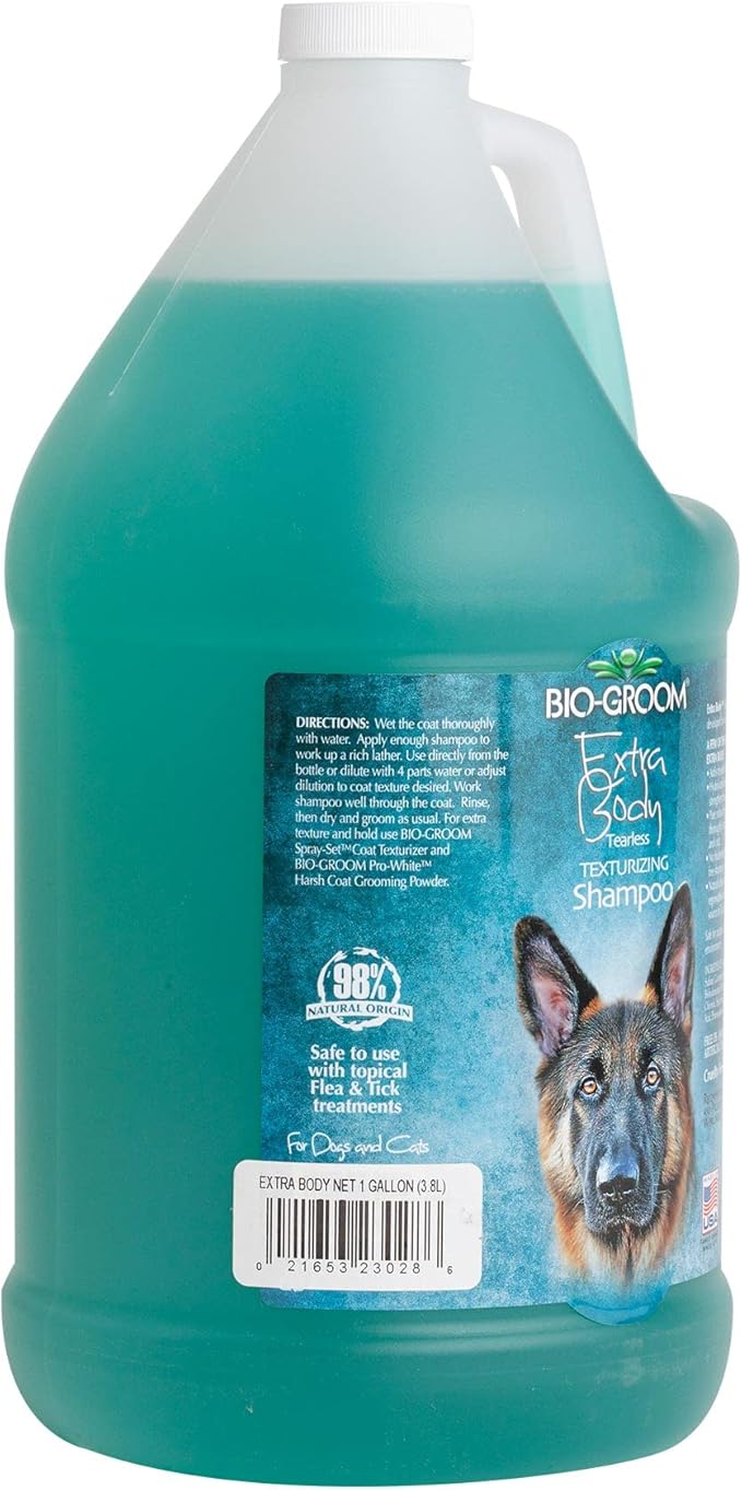 Bio-Groom Extra Body Texturizing Dog Shampoo – Tearless Puppy Shampoo, Dog Bathing Supplies, Cruelty-Free, Cat & Dog Grooming Supplies, Made in USA, Tear-Free Dog Products – 1 Gallon