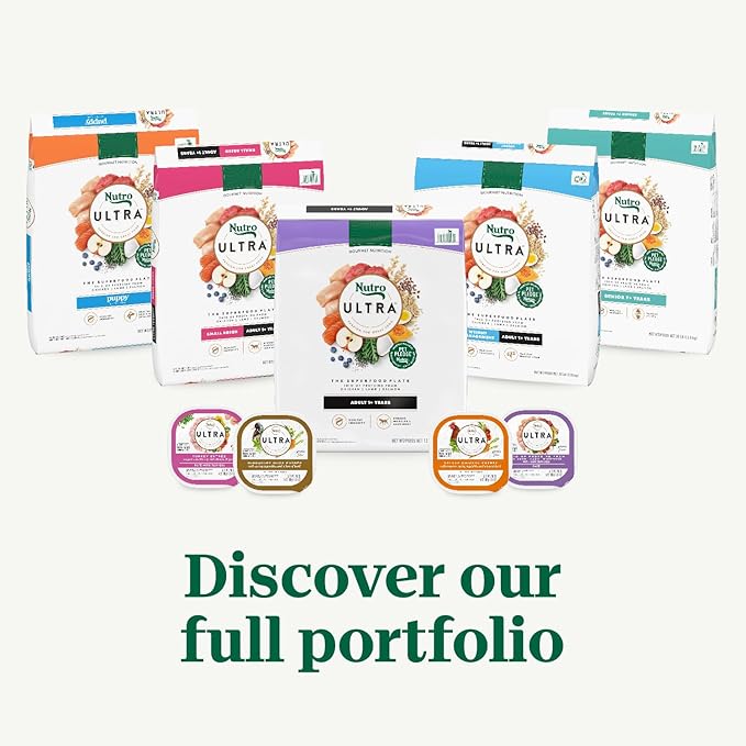 Nutro Ultra Adult Small Breed Dry Dog Food, Chicken, Lamb and Salmon Protein Trio, 12 lb. Bag