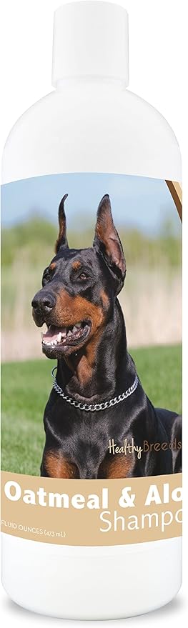 Healthy Breeds Dog Oatmeal Shampoo with Aloe for Doberman Pinscher - Over 75 Breeds – 16 oz - Mild and Gentle for Itchy, Scaling, Sensitive Skin – Hypoallergenic Formula and pH Balanced