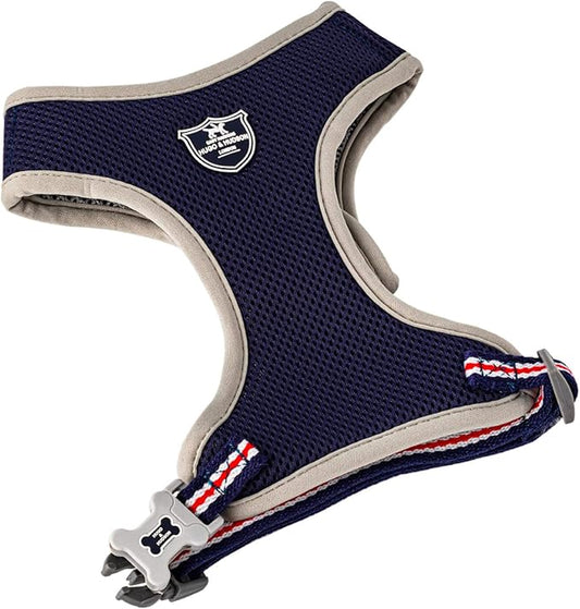 HUGO & HUDSON Dog Harness No-Pull Pet Harness Adjustable Quick Dry Mesh Padded Vest, Navy, S