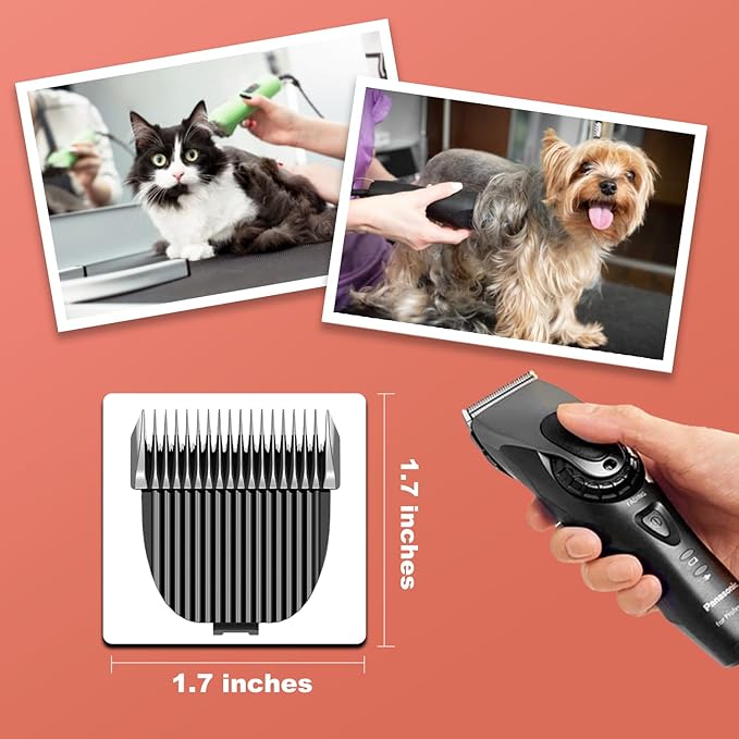 5F Pet Grooming Clipper Replacement Blade Compatible for Most Dog Hair Clipper & one-isall Dog Grooming Clippers, Made of Ceramic Blade & Stainless Steel Blade Size 5F Cut Length 6mm (2 Packs)