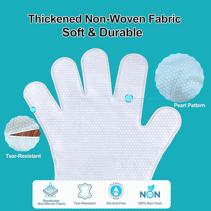 6PCS Cats & Dog Washing Gloves, Dog Wipes Cleaning Deodorizing Grooming Gloves, Rinse-Free Pet Wipes for Dogs & Cat Quick Cleaning after Outdoor Activities.