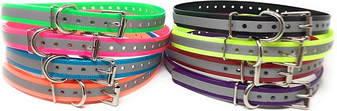 Replacement Strap for Dogtra Collars - 3/4" Wide Ultra-Durable Dog E-Collar Replacement for Training, Bark, Shock, Electric, and GPS Collars - 28" Adjustable Length Reflective Pink