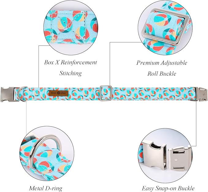 Lionet Paws Boy Dog Collar, Comfortable Adjustable Cute Sea Lion's Ball Collar with Metal Buckle for Male Puppies and Cats Gift,XS, Neck 8-12 inches