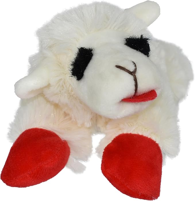 Multipet INTERNATIONAL 843140 Lambchop Plush Squeak Toy Mini for Pets, 6-Inch, White, small