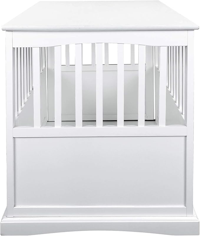 Casual Home Wooden Large Pet Crate, End Table, White 36.50" x 24.00" x 29.25"