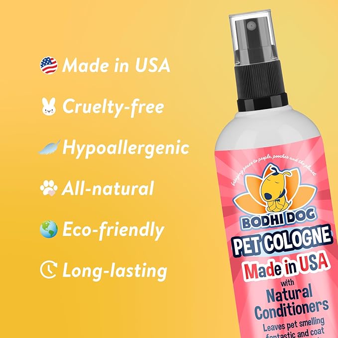 Bodhi Dog Natural Dog Cologne (Sugar Cookie) - Premium Scented Deodorizing Pet Perfume with Conditioner for Dogs & Cats - Keeps Pets Fresh & Clean - Gentle and Safe Formula, Made in USA (8 Fl Oz)