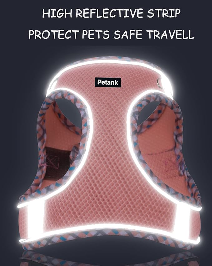 Petank Dog Harness for Small Medium Dogs No Pull, Puppy Harness and Leash Set, Easy Walk Dog Harness for Walking, Running, Training, Small Dog Harness, Medium Dog Harness (Purple, L)